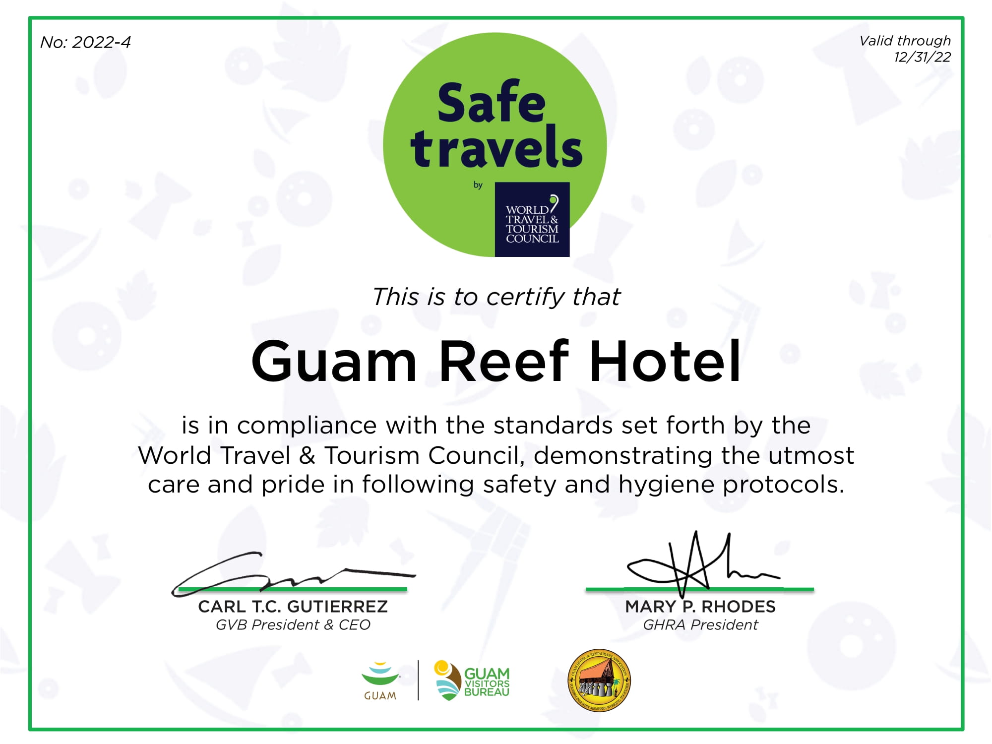 WTTC Safe Travels certification by GVB