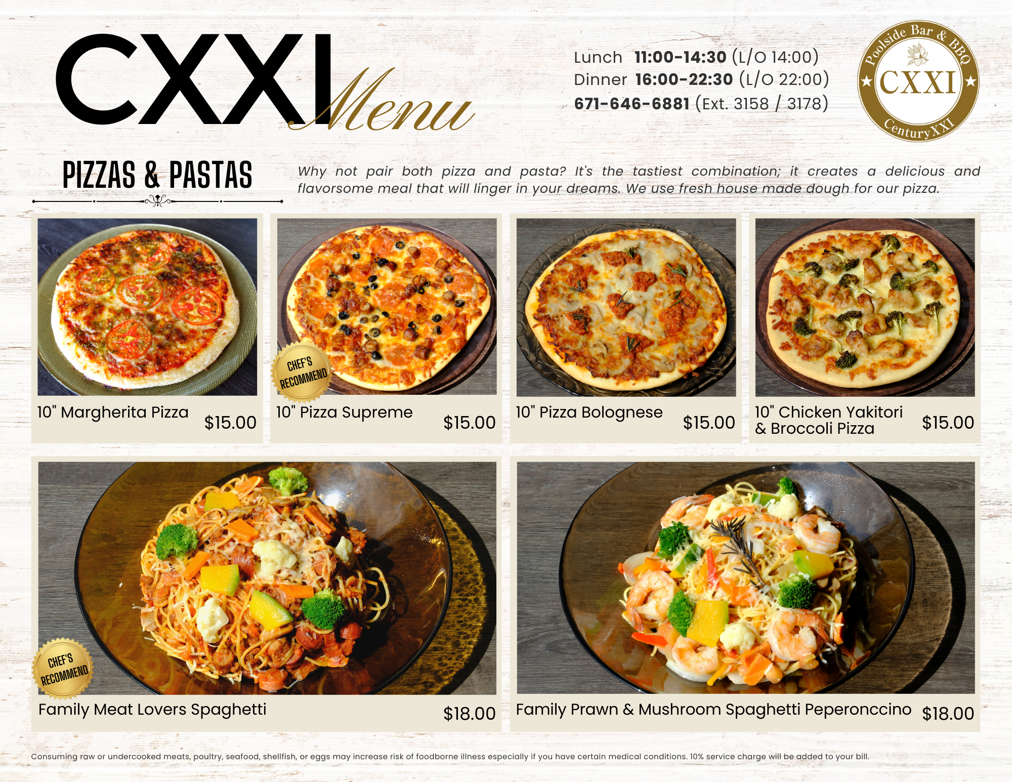 【Century XXI】Now Open for Lunch & Dinner with New Menu!