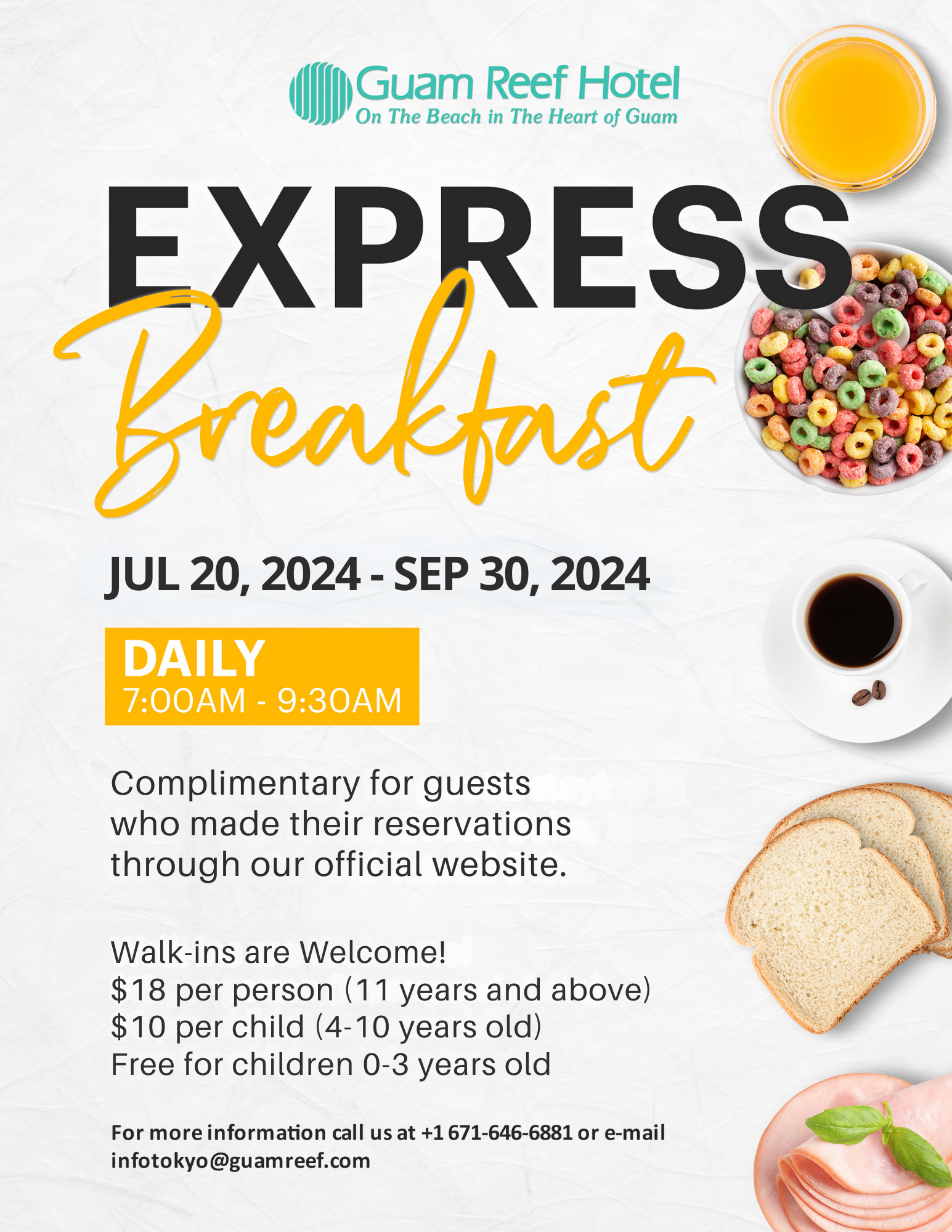【7/20/24~9/30/24】Express Breakfast (Complimentary to Hotel Official Website Bookings)